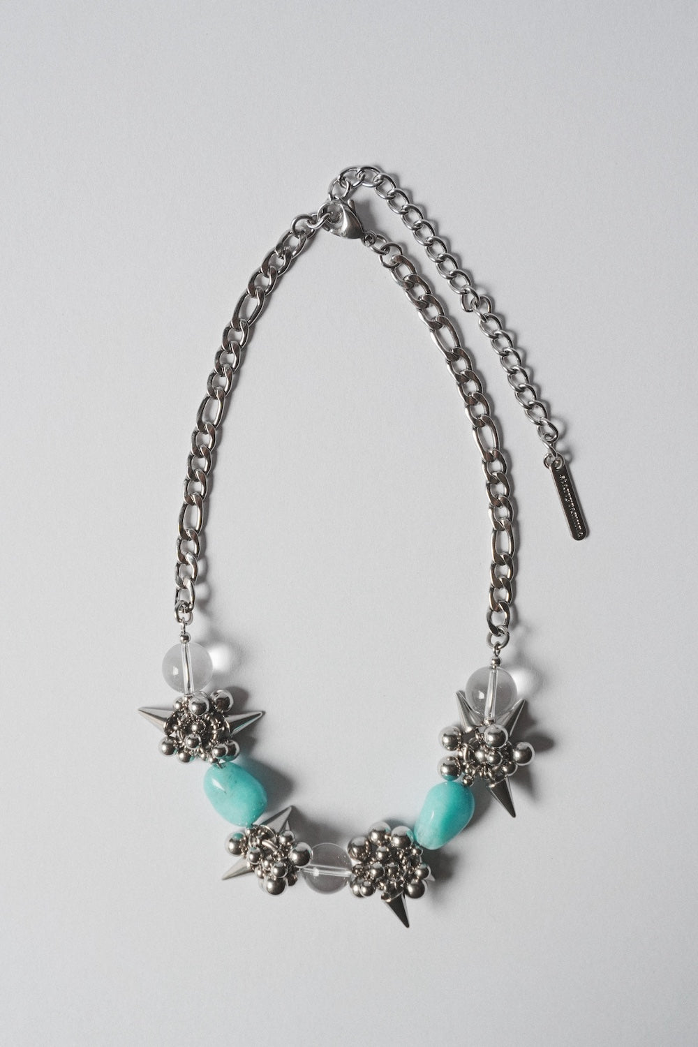 Rock-crystal Style Necklace ver.1 (Blue Chalcedony&Clear Quartz 藍玉髓&白水晶)