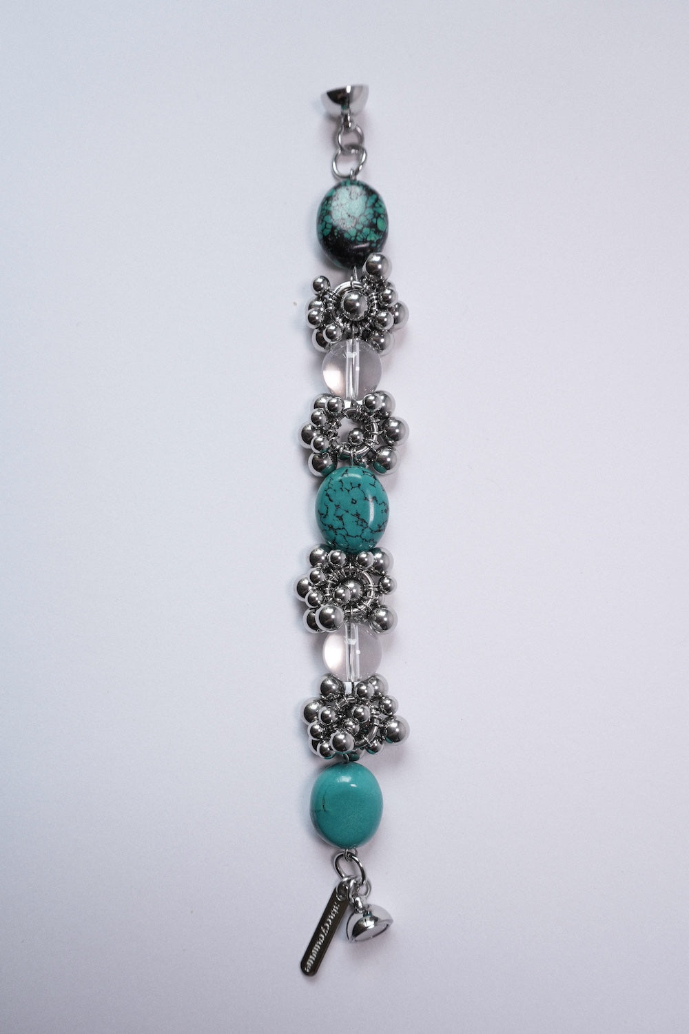 Rock-crystal Style Bracelet ver.1 (Turquoise & Clear Quartz Bracelet 綠松石白水晶)