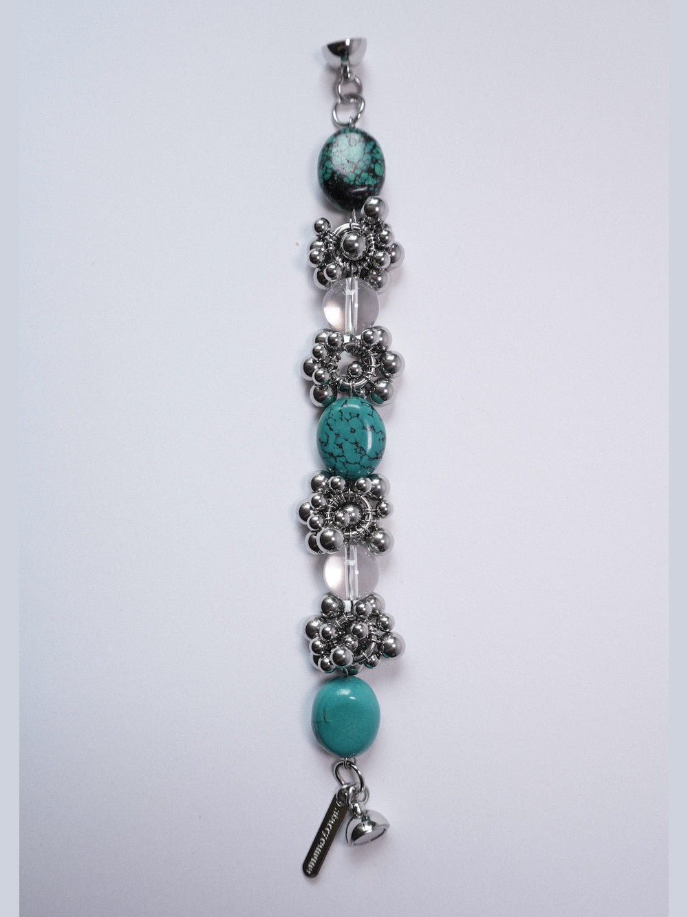Rock-crystal Style Bracelet ver.1 (Turquoise & Clear Quartz)