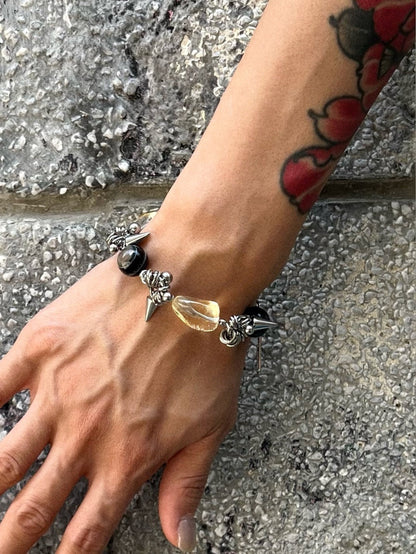 Rock Crystal Bracelet ver.2 (Citrine & Agate Eye)