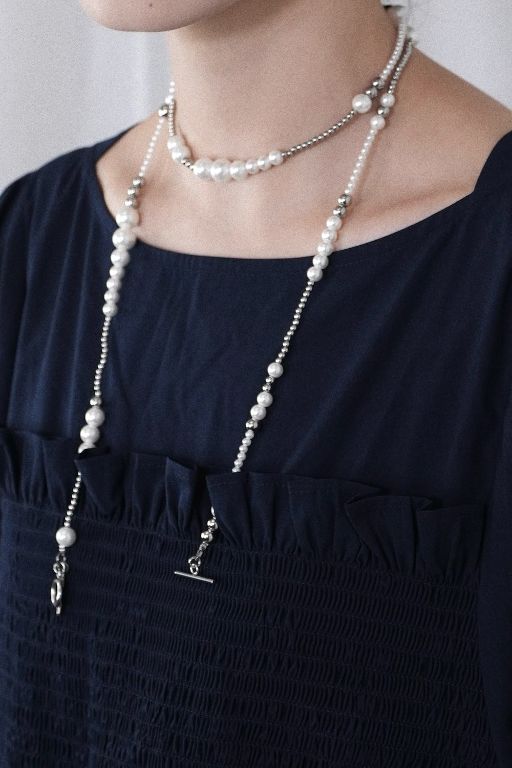 PEARL LONG Chain Necklace(5 ways to wear) 珍珠串珠長項鏈(5種配戴方式)