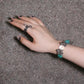 Turquoise & Clear Quartz Bracelet 綠松石白水晶手鏈