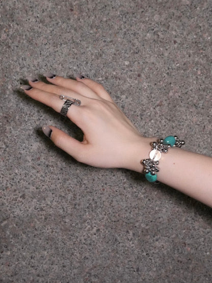 Rock Crystal Bracelet ver.1 (Turquoise & Clear Quartz)