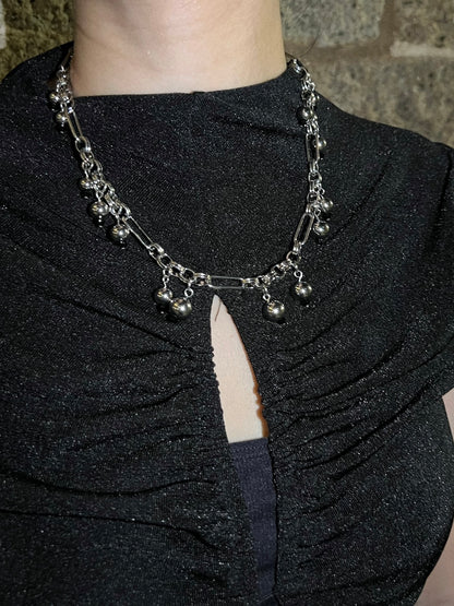 Ball Drop Chain Necklace & Pearl Chain Multi-way Necklace