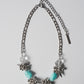 Rock-crystal Style Necklace ver.1 (Blue Chalcedony&Clear Quartz 藍玉髓&白水晶)