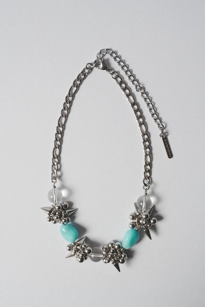 Rock Crystal Necklace ver.5 (Blue Chalcedony & Clear Quartz)