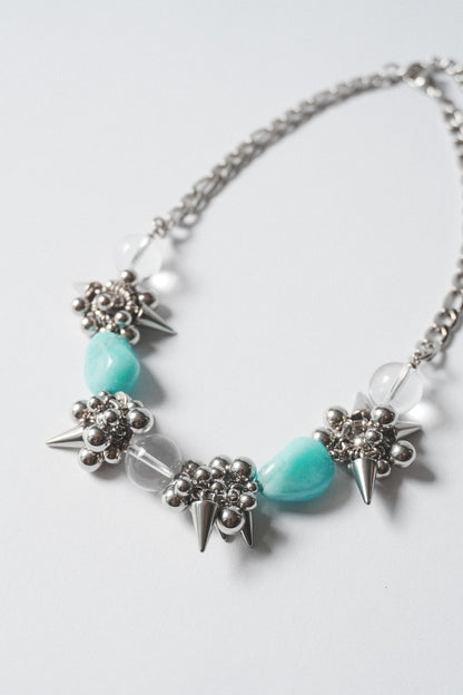 Rock Crystal Necklace ver.5 (Blue Chalcedony & Clear Quartz)