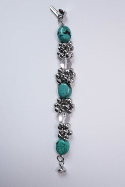 Turquoise & Clear Quartz Bracelet 綠松石白水晶手鏈